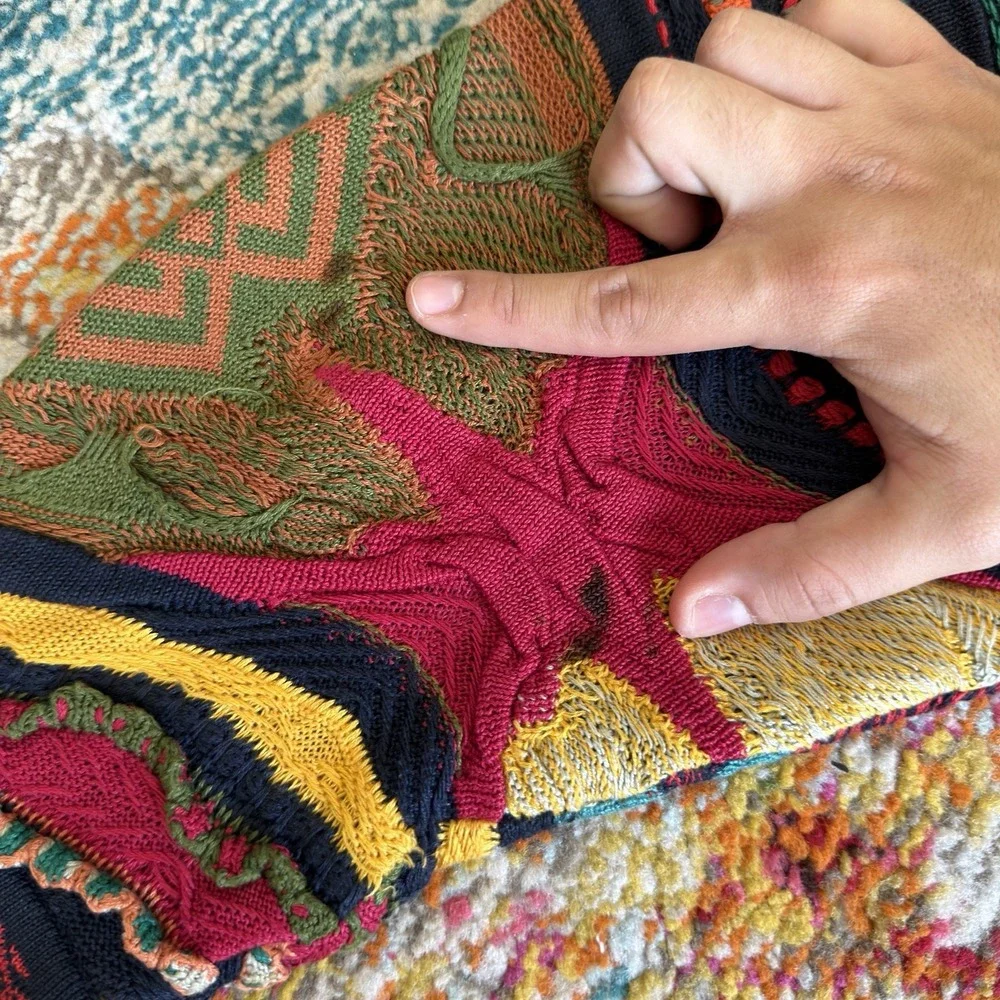 Vintage 90s Coogi Australia 3D Knit Crewneck Sweater Multicolored Size XL